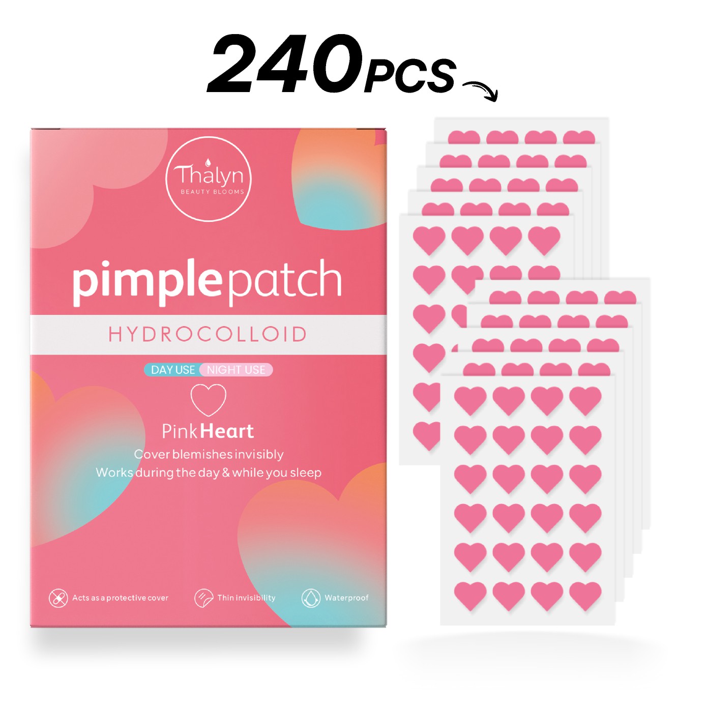240PCS Pink Heart Pimple Patch - Beauty Zone Makeup review and price
