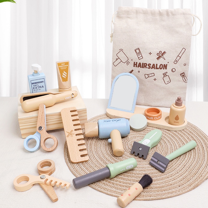 Wooden Pretend Hairdressing Ma - Beauty Makeup Kit For Kids review and price